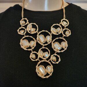 Gold-tone statement bib necklace